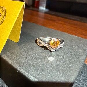 Apricot stone moissanite ring . Perfect gift for Valentine’s Day